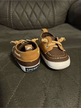 Sperry Brown & Tan Baby Boat Shoes